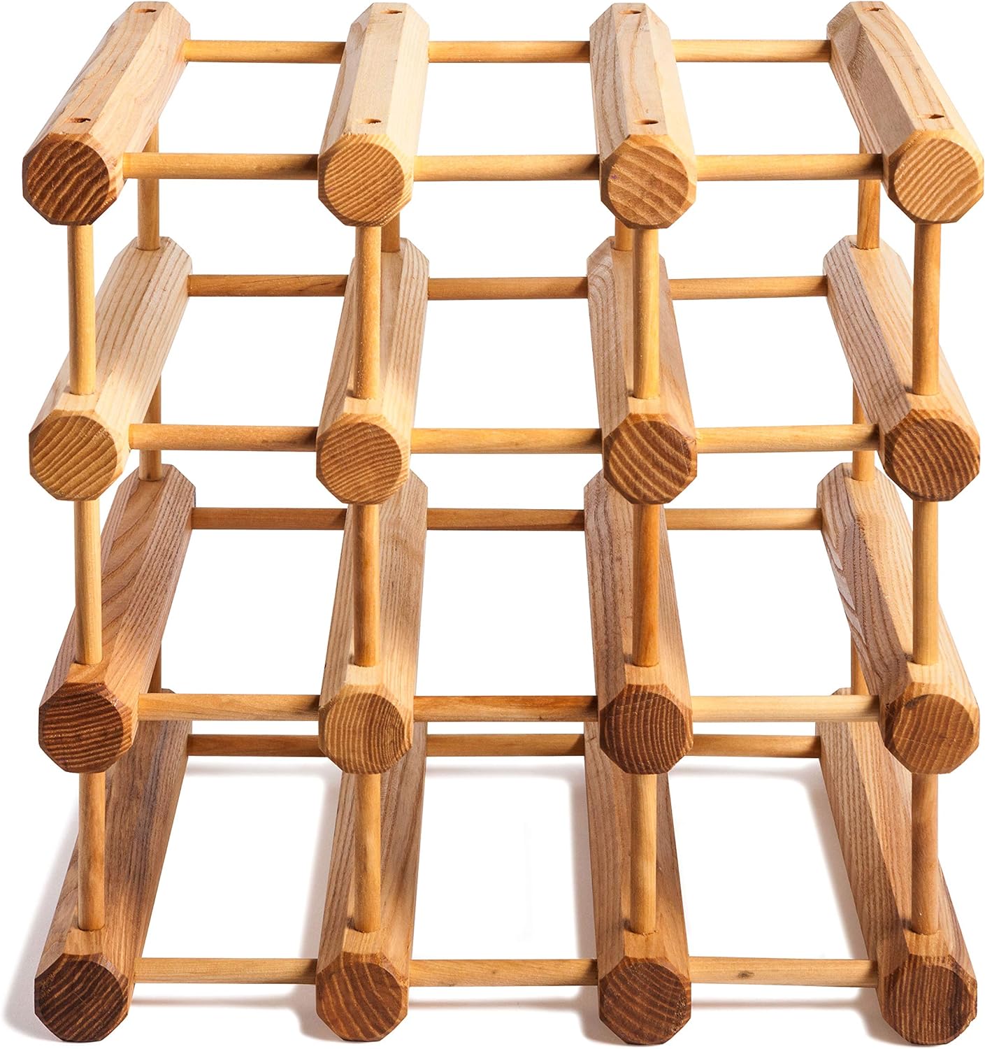 JK Adams Wood Stackable Wine Rack 12 Bottle Ash