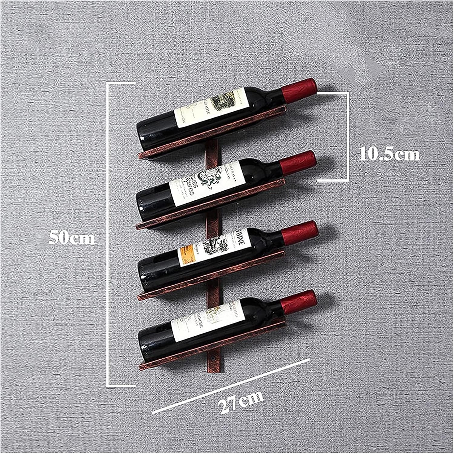 ALDEPO Wall-Mounted Wine Rack 4 Bottles Dolphin Waves