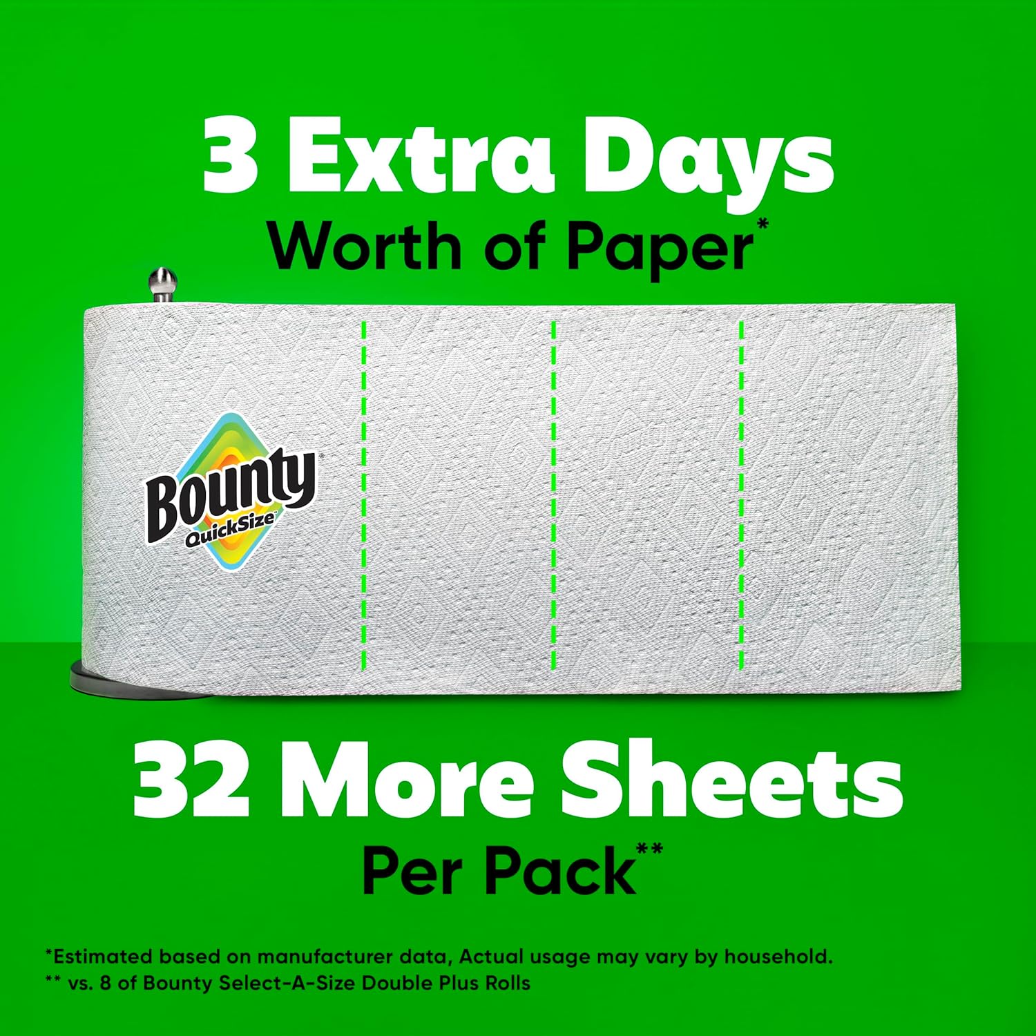Bounty Quick Size Paper Towels White 8 Rolls