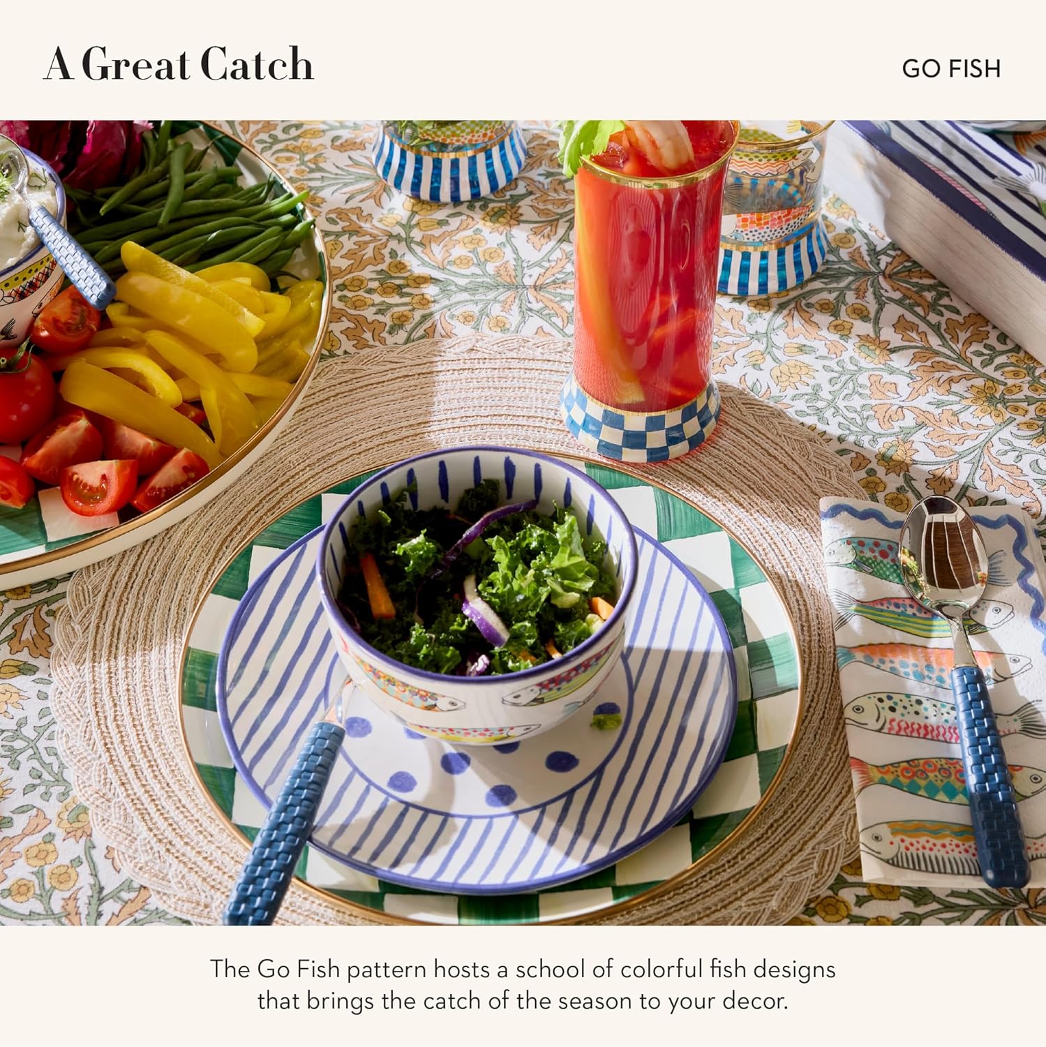 MACKENZIE-CHILDS Go Fish Dinner Napkins