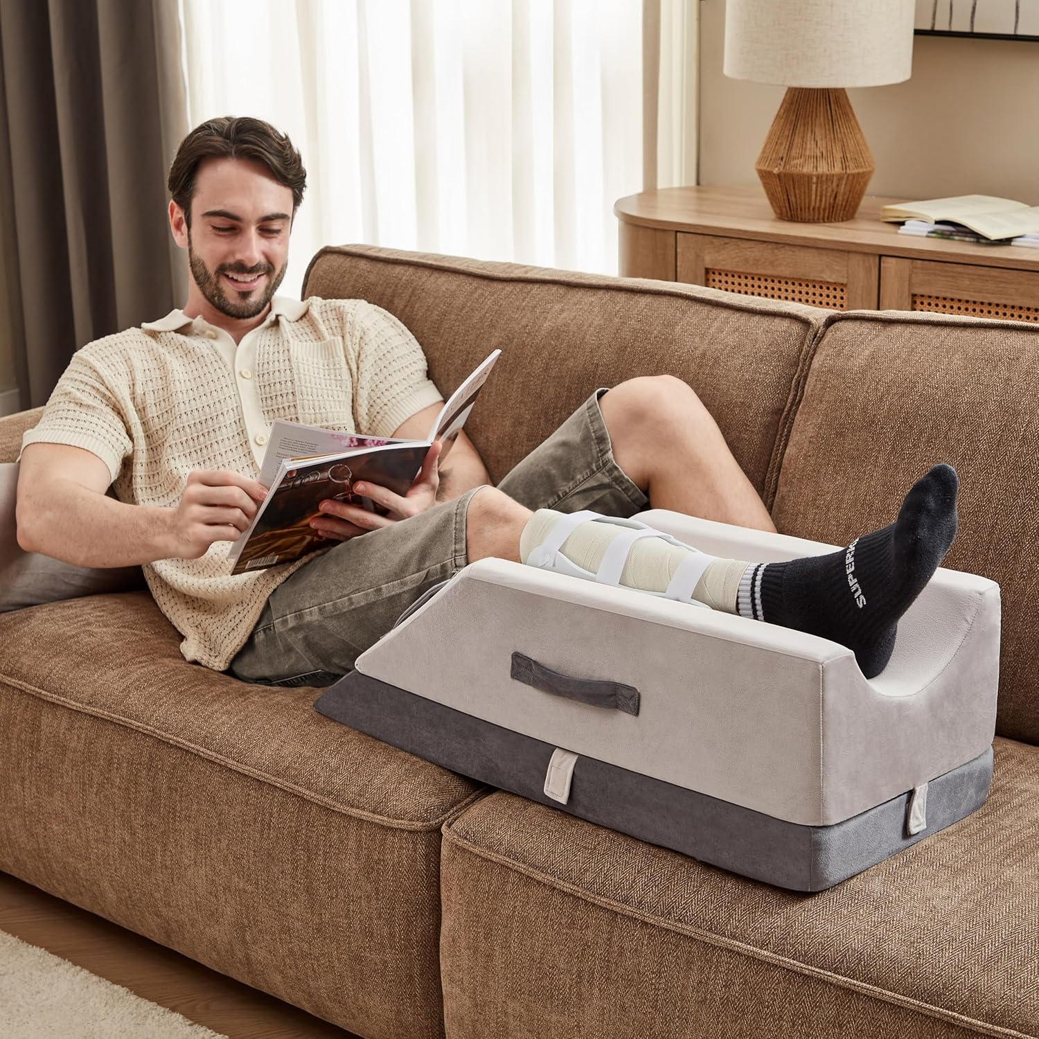 AskDesk Leg Elevating Pillow with 3 Height Settings